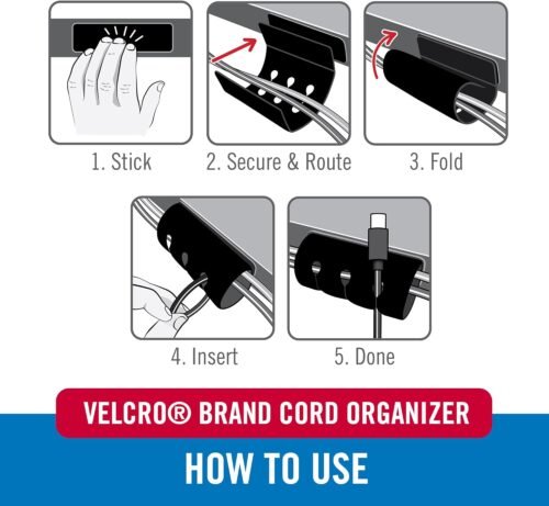 "Versatile Desk Duo: VELCRO® Cable Organizers for Effortless Cord Management and Stylish Nightstand Harmony" - 이미지 4