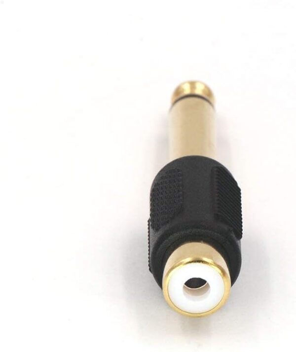 VCE RCA to 1/4" Audio Adapter, 6.35mm Mono Plug Male to RCA Female Connectors 6-Pack - Image 3