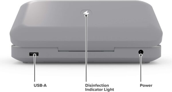 PhoneSoap Wireless UV Phone Sanitizer & Universal Phone Charger Box with Qi Charging | Patented & Clinically Proven 360-Degree UV-C Light Sanitizer | Disinfects and Charges All Phones (Gunmetal Grey) - Image 7