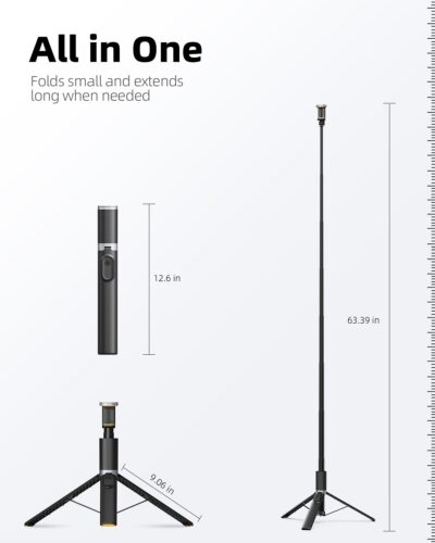 Capture Every Moment: The Ultimate 63" Selfie Stick Tripod for Smartphones with Wireless Remote - 이미지 7