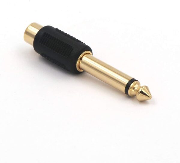 VCE RCA to 1/4" Audio Adapter, 6.35mm Mono Plug Male to RCA Female Connectors 6-Pack - Image 4