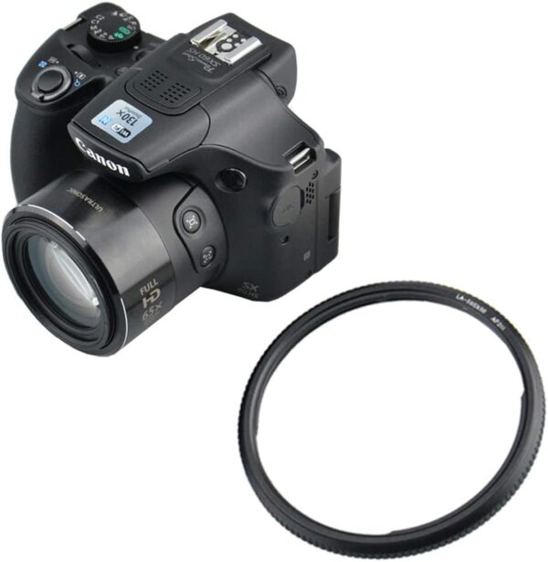 58mm Metal Lens Filter Adapter Ring for Canon SX70 HS, SX60 HS, SX50 HS, SX40 HS, SX30 is, SX20 is, SX10 is, SX1 is, SX540 HS, SX530 HS, SX520 HS Digital Camera Replaces Canon FA-DC67A Adapter Ring - Image 5