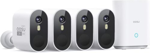 "Ultimate 4-Cam Wireless Security System: Crystal Clear 2K Vision & Nighttime Spotlight for Effortless Home Protection"