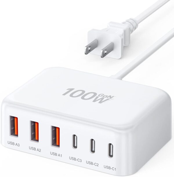 TurboCharge Hub: 100W GaN 6-Port Power Station for All Your Devices!