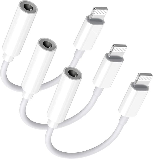 Ultimate 3-Pack Lightning to 3.5mm Audio Adapter: MFi Certified for iPhone 14-7 Compatibility!