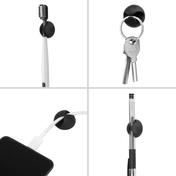 Tidy Up with Style: 12-Pack Black Adhesive Cable Clips for Clutter-Free Charging and Organizing! - Image 6