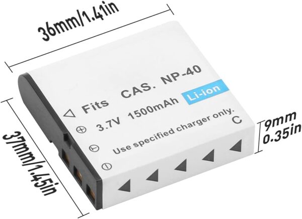 Power Triad: 3-Pack NP-40 Rechargeable Battery with USB Charger for Casio Camcorders - Image 2