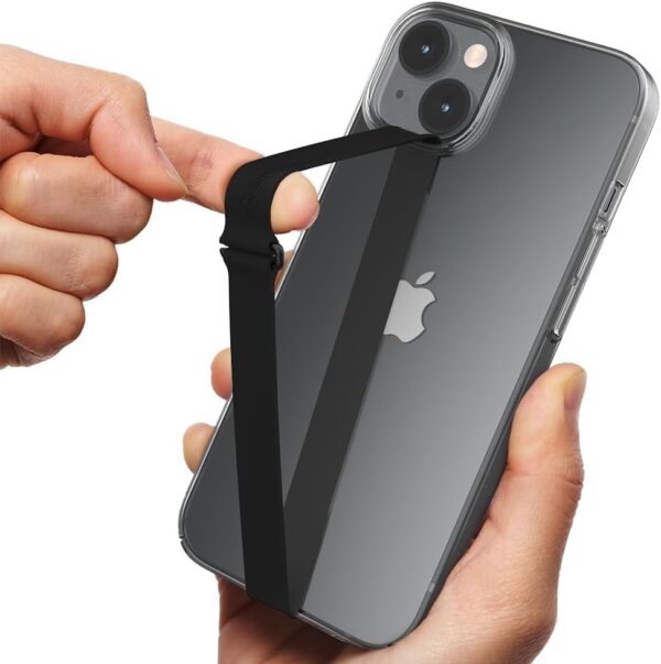 C-Shaped Clip Finger Phone Grip, Sinjimoru Silicone Cell Phone Strap for Phone Case with Clip as Phone Loop Holder for iPhone Case & Samsung Phone. Sinji Loop Clip Black 200