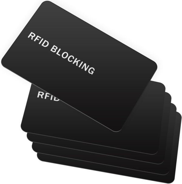 RFID Blocking Card - 5 Pack, Contactless NFC Credit Card ID Protection Safe Bank Card Passport Entire Wallet Purse Shield Protector Blocker Guard (Pack of 5)
