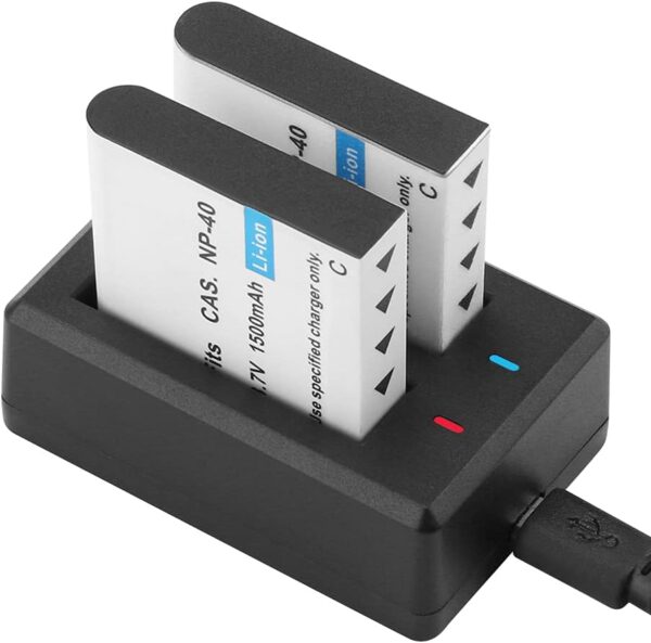 Power Triad: 3-Pack NP-40 Rechargeable Battery with USB Charger for Casio Camcorders - Image 5