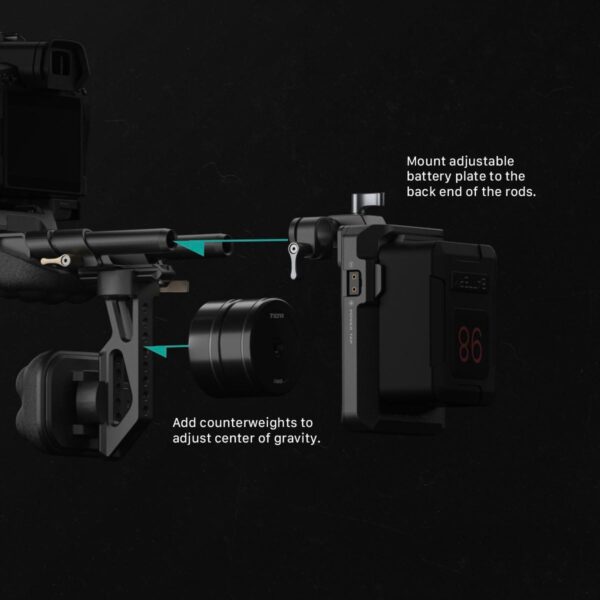 Tilta Lightweight Shoulder Rig | Foldable | Aviation Grade Aluminum Alloy | Dual Quick Release | 15mm Rod Mount/NATO Rail Adapter | Compatible with Manfrotto/Arca | TA-LSR-B - Image 5