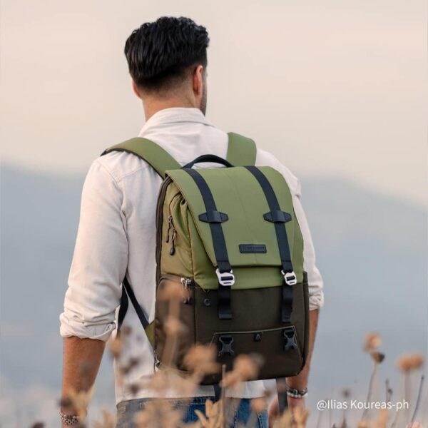 K&F Concept Camera Backpack, Camera Bags for Photographers Large Capacity Camera Case with Raincover,15-15.6 Inch Laptop Compartment Compatible for Canon/Nikon/Sony/DJI Mavic Drone(Backpack 20L) - Image 2