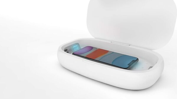 Cell Phone Sanitizer Universal Cell Phone Charger Box | 360-Degree UV-C Light Sanitizer | Disinfects and Charges All Phones with a 9.7W Fast Wireless Charger | Aromatherapy - Image 4