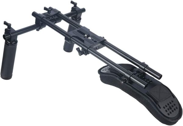 NICEYRIG 15mm Shoulder Pad Support System for DSLR Camera Cinema Camcorder, Shoulder Mount Rig with Base Plate, Aluminum Alloy 16'' 15mm Rod, Handle Set - 435 - Image 7