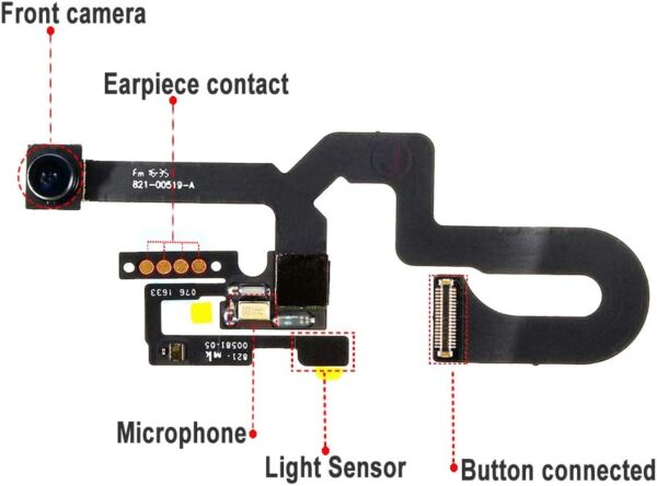 New OEM 7MP Front Facing Camera Module w/Proximity Sensor + Microphone Flex Cable Replacement Part Compatible for iPhone 7 Plus (All Carriers) - Image 4