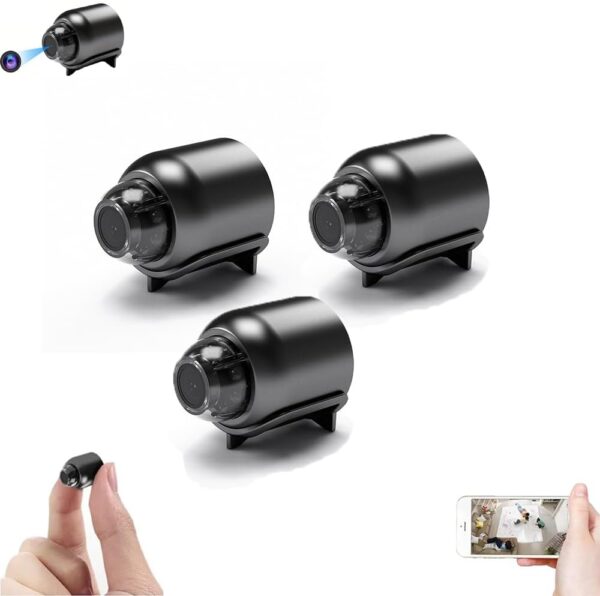Mini 4G Wireless WiFi Camera 1080P HD with Night Vision & Motion Detection – Compact Spy Camera for Home, Baby, Pet & Car Monitoring (3pcs)