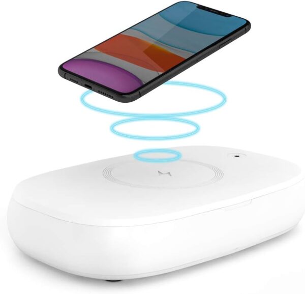 Cell Phone Sanitizer Universal Cell Phone Charger Box | 360-Degree UV-C Light Sanitizer | Disinfects and Charges All Phones with a 9.7W Fast Wireless Charger | Aromatherapy - Image 5