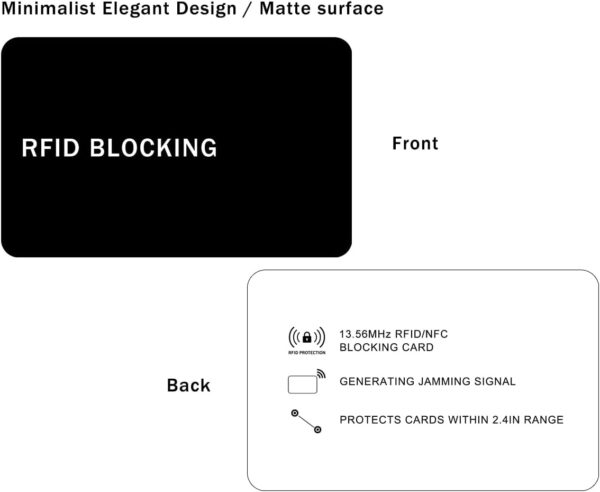 RFID Blocking Card - 5 Pack, Contactless NFC Credit Card ID Protection Safe Bank Card Passport Entire Wallet Purse Shield Protector Blocker Guard (Pack of 5) - Image 7