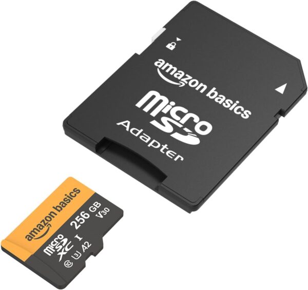 Amazon Basics 256GB Micro SD Card with Reader Adapter, Fast Speed Up to 200MB/s, Black, 1-Pack - Image 5