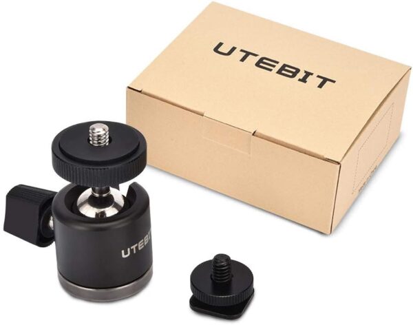 UTEBIT Mini Ball Head, Tripod Head with 1/4" hot Shoe, 360° Rotatable Ball Heads Camera Mount Adapter, Aluminium 20mm Ballhead Compatible with Tripods, Monopods, HTC Vive, SLR Cameras Loading 2.5lb - Image 6