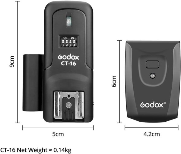 Godox CT 16 CT-16 Trigger 16 Channels Wireless Radio Flash Transmitter+3pcs Receiver Set for Canon Nikon Pentax Olympus Speedlite/Studio Flash - Image 2