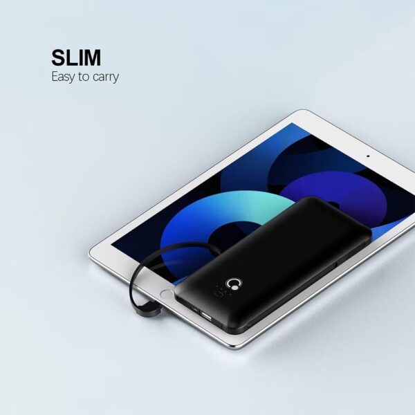 "Ultra-Slim 10000mAh Power Bank: The All-In-One Portable Charger with Built-in AC Plug & Triple Cable Compatibility!" - Image 5