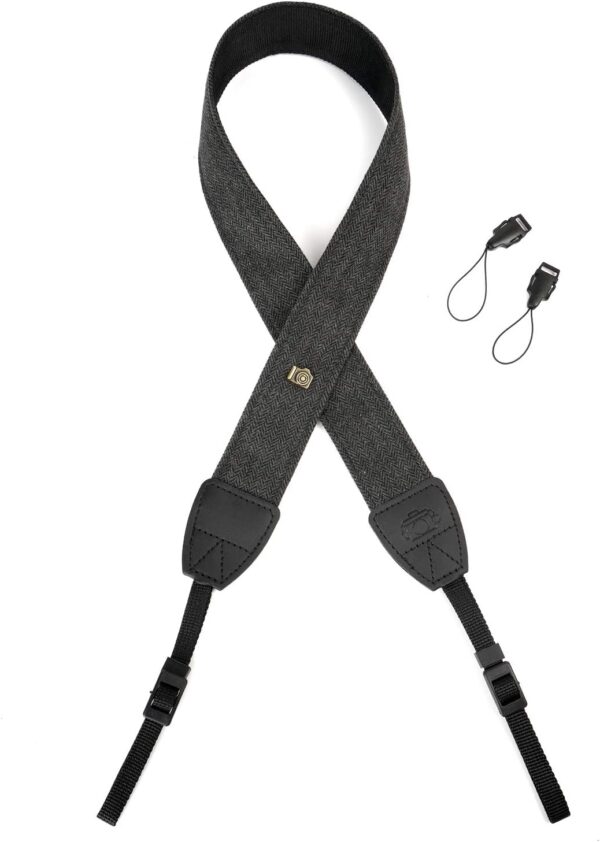 WANBY Camera Strap Black Canvas Neck Shoulder Strap with Quick Release Buckles for DSLR SLR - Image 3