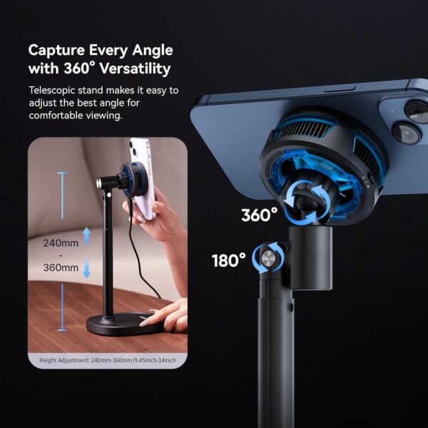 Revolutionize Your Setup: ULANZI SK-10 Magnetic 3-in-1 Phone Stand with Cooling Fan & Wireless Charger! - Image 5