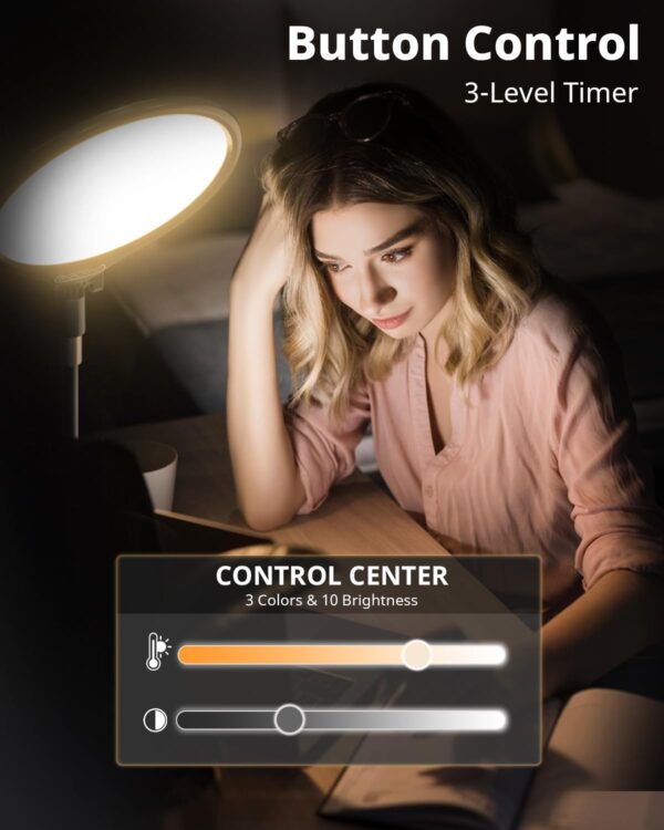 UBeesize 10.5in Laptop Ring Light with Stand and Phone Holder for Desk, Zoom Lighting for Computer, Video Recording, Streaming, Video Conference, Video Calls - Image 3