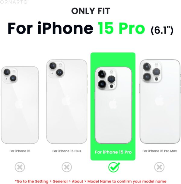 ORNARTO Compatible with iPhone 15 Pro Case 6.1", Liquid Silicone 3 Layers Full Covered Soft Gel Rubber Cover, Shockproof Protective Slim Phone Case with Anti-Scratch Microfiber Lining-Chalk Pink - Image 2