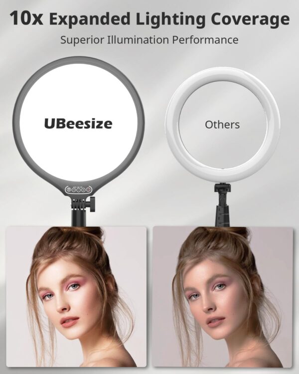 UBeesize 10.5in Laptop Ring Light with Stand and Phone Holder for Desk, Zoom Lighting for Computer, Video Recording, Streaming, Video Conference, Video Calls - Image 2