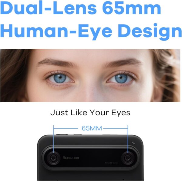 KanDao QooCam EGO - Viewer-Integrated 3D VR Camera, 24MP/8K Photos/4K 60FPS Videos Stereoscopic 3D Instant Display Camera, Compatible on VR Headsets/AR Glasses/Projectors, Charging Kit - Image 4