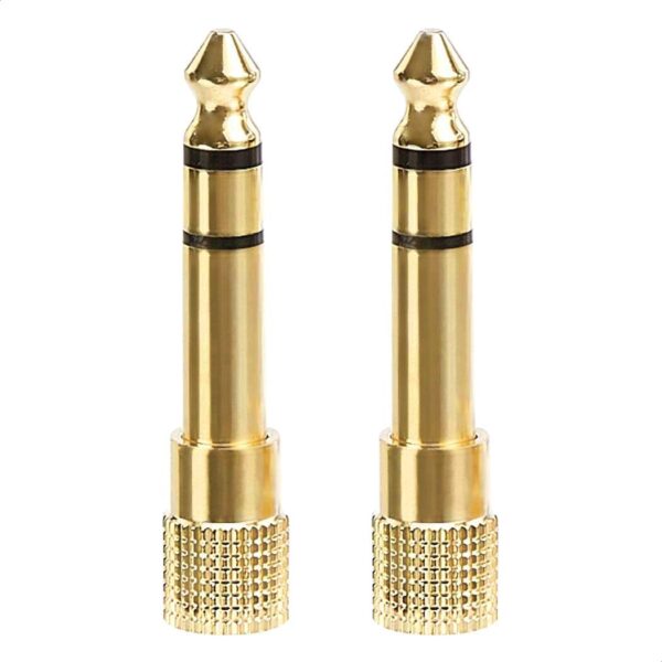 Amazon Basics Gold Plated 6.35mm 1/4 Male to 3.5mm 1/8 Female audio Stereo Headphone Adapter - 2-Pack