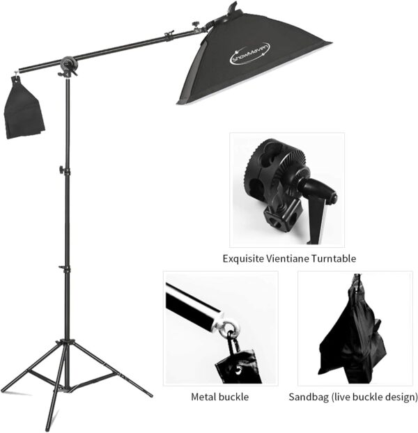 Versatile 45W Dimmable LED Lighting Kit with Dual Color Temperature and 3 Softbox Set for Stunning Portraits and Video Creations - Image 3
