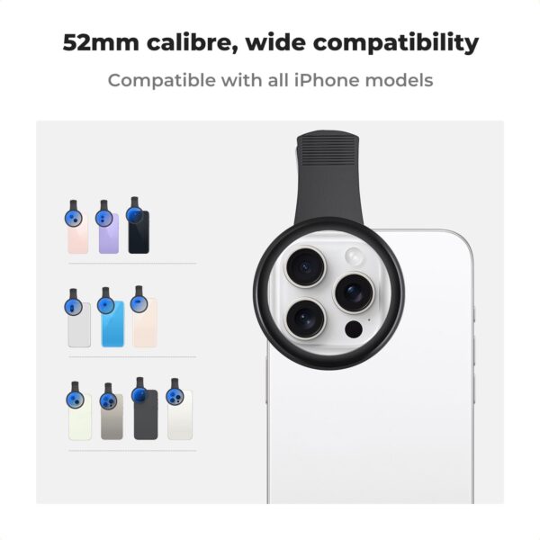 K&F Concept 52mm Clip-on CPL Phone Camera Lens Filter Kit, Circular Polarizer Polarizing Filter Compatible with iPhone 15 14 13 12 11 - Image 5