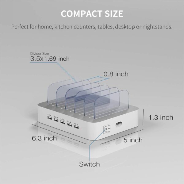 MSTJRY Ultimate 5-Port Charging Hub: Streamline Your Device Power-Up with Included Cables! - Image 6