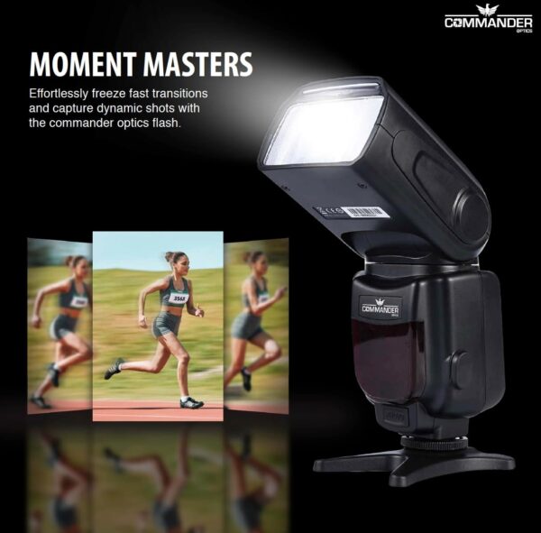 Fully Automatic Speedlite Flash for Canon EOS R, RP, R100, R50, R10, R7, R8, R6,R6 Mark II, R5, R5C Mirrorless Cameras, E-TTL up to 90ft, Built in Diffuser, Bounce Head, Swival, Slave Unit, - Image 6