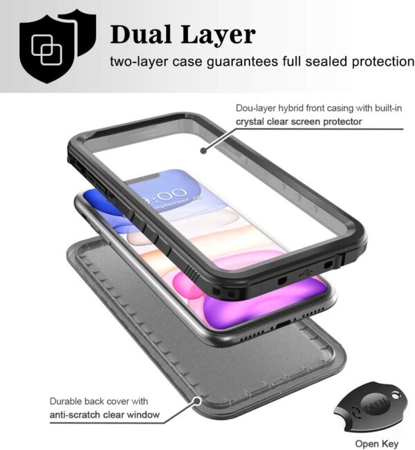 "Ultimate Protection: SPORTLINK Waterproof & Rugged Case for iPhone 11 - Shockproof, Dustproof, and Built-In Screen Shield" - Image 4