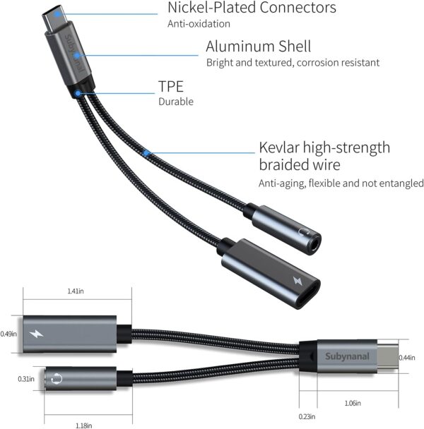 "Ultimate 2-in-1 USB-C Adapter: Charge & Tune with Fast Charging and AUX Compatibility for iPhone 15/16, Samsung Galaxy S22/S21/S20, and Pixel!" - Image 7