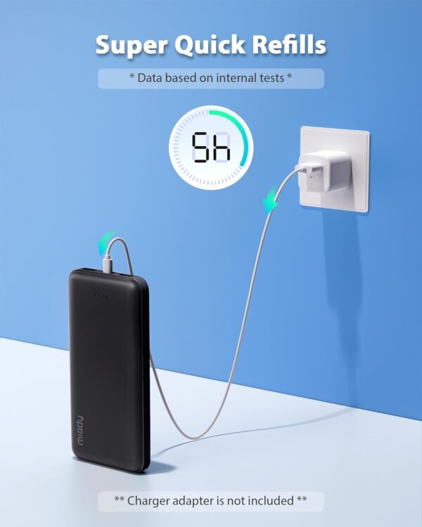 Miady 2-Pack 10000mAh Dual USB Portable Charger, USB-C Fast Charging Power Bank, Backup Charger for iPhone 15/14/13, Galaxy S23/22, Pixel and etc - Image 6