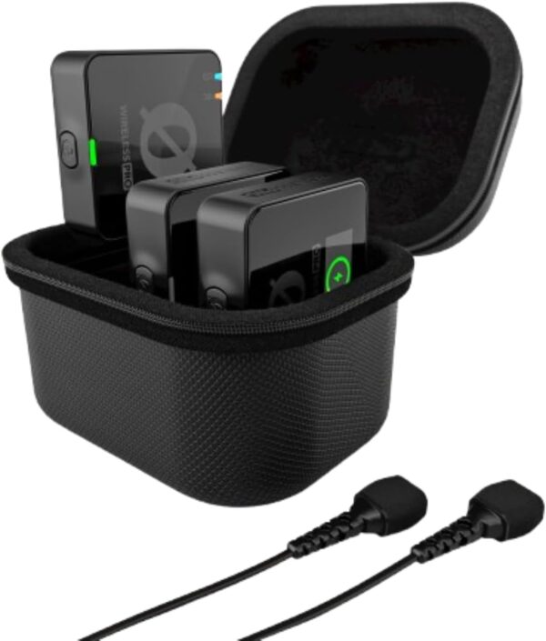 RODE Wireless PRO Compact Wireless Microphone System with Timecode, 32-bit Float On-board Recording, 2 Lavalier Microphones and Smart Charge Case for Filmmaking and Content Creation