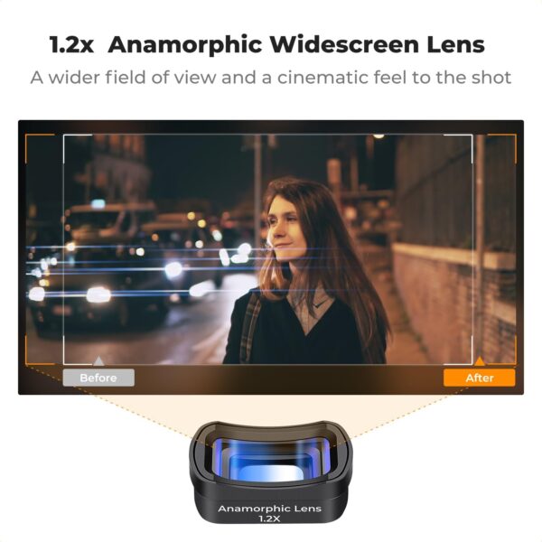 Transform Your Footage: K&F Concept 1.2X Anamorphic Lens for DJI Osmo Pocket 3 with Stunning Blue Streak Effects! - Image 3