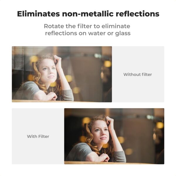 K&F Concept 52mm Clip-on CPL Phone Camera Lens Filter Kit, Circular Polarizer Polarizing Filter Compatible with iPhone 15 14 13 12 11 - Image 3