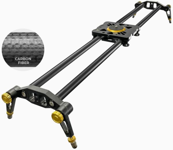 Elevate Your Filmmaking: LimoStudio's Enhanced 31.5" Carbon Fiber Camera Slider with Versatile Dolly Track and Precision Stabilizer