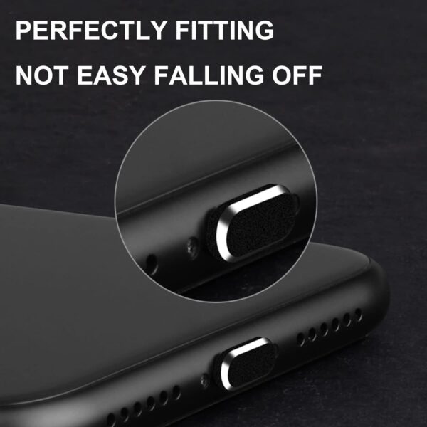 iPhone Dust Defense: Ultimate Lightning Port & AirPods Protector Set (Black) - Image 4