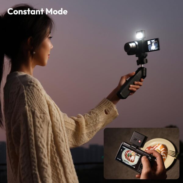ULANZI SL02 Mini Flash Speedlite with Video Light, GN8 6500K Camera Mini Flashlight Fill Light for Canon Fuji Sony Nikon and Other More SLR Digital Cameras, 4 Power Levels Camera Flash Speedlight - Image 4