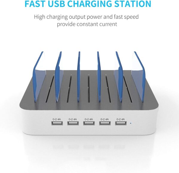 MSTJRY Ultimate 5-Port Charging Hub: Streamline Your Device Power-Up with Included Cables! - Image 2