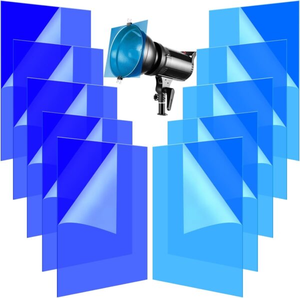 "Transform Your Lighting: 10-Piece A4 Blue Gel Filter Set for Stunning Visuals"