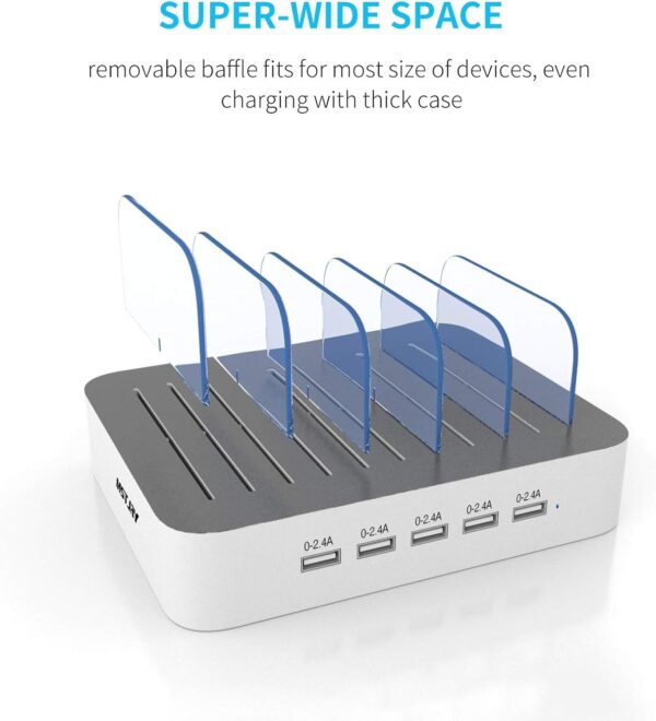 MSTJRY Ultimate 5-Port Charging Hub: Streamline Your Device Power-Up with Included Cables! - Image 5