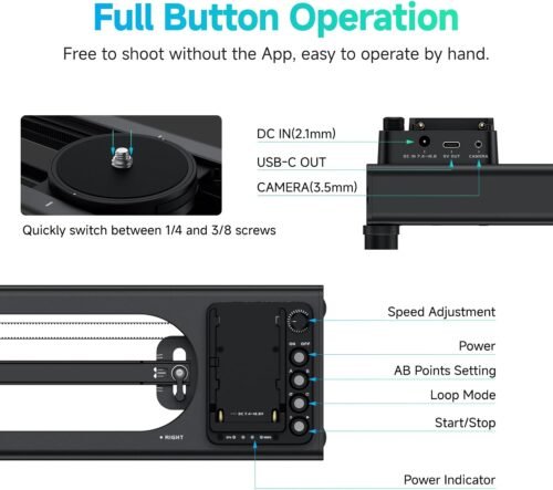 "Unlock Cinematic Potential: Accsoon Toprig 24” Motorized Slider with Smart Dual Control and Dynamic Features" - 이미지 9